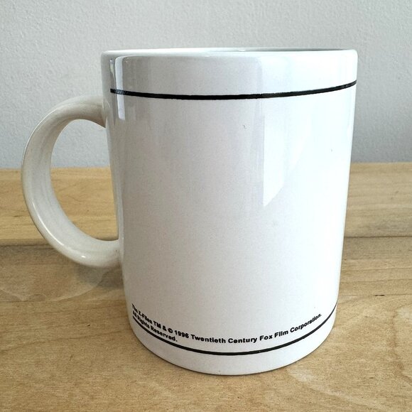 THE X-FILES White with Logo Ceramic Coffee Tea Cup Mug 1996 20th Century Fox - Picture 2 of 6